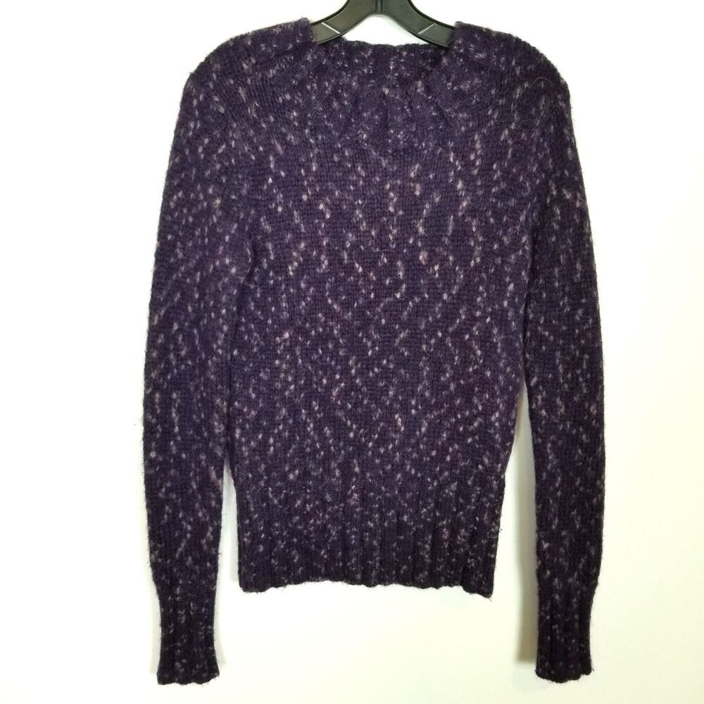 Club Monaco Women Alpaca Merino Wool Pullover Sweater Sz S Purple